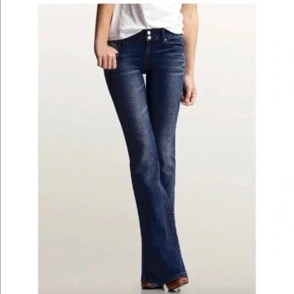 GAP Perfect Boot Denim Jeans Dark Wash Mid Rise Denim 27/4R - Picture 2 of 14